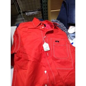 Meryll Rogge Cotton Gabardine Oversized Shirtdress Red 40